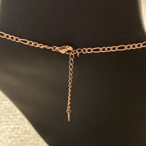 NWOT - Stainless Steel Cute Heart Rose Gold Tassel Bohemia Choker Necklace Set - Picture 8 of 16